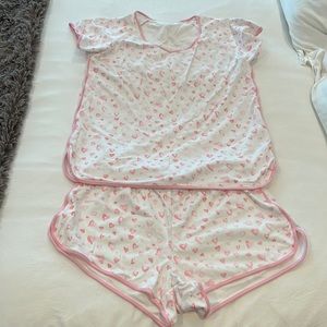 LAKE Pajamas Short Set - Discontinued Hearts Print